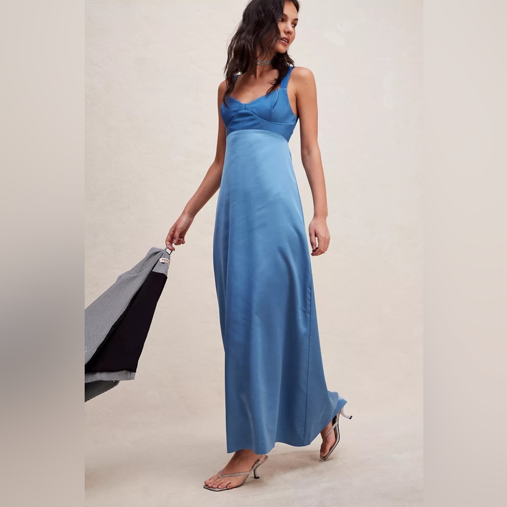 NEW Free People Gia Dress in Coastal Blue